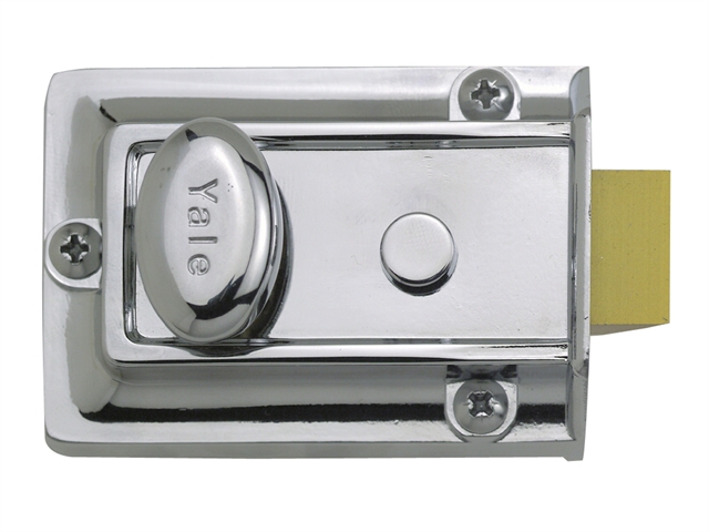 Yale Locks 77 Traditional Nightlatch 60mm Backset Chrome Finish Box