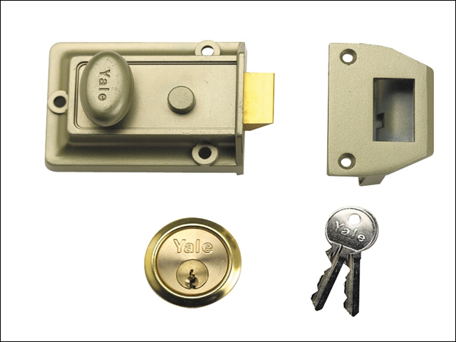 Yale Locks 77 Traditional Nightlatch 60mm Backset Nickel Brass Finish Box