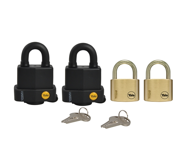 Yale Locks Multi-Purpose Padlock Set of 4 Keyed Alike