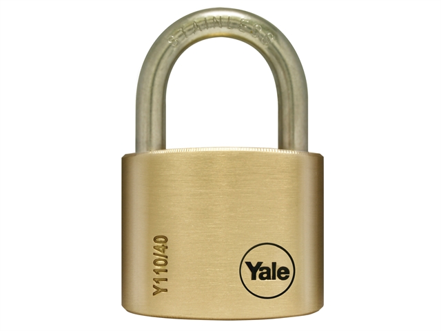 Yale Locks Y110 50mm Brass Padlock / Stainless Shackle