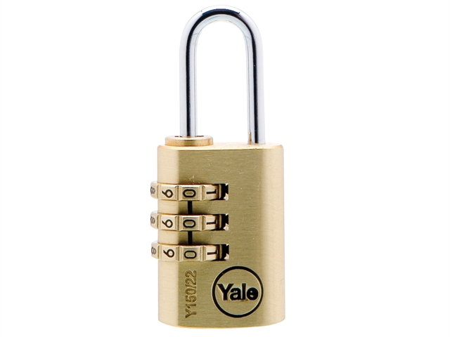 Yale Locks Y150 22mm Brass Combination Padlock