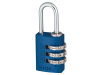 ABUS 145/20 20mm Aluminium Combination Padlock Blue 46568 1