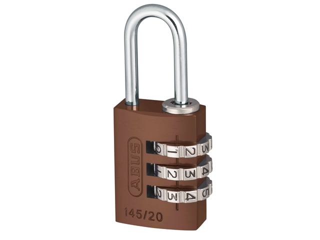 ABUS 145/20 20mm Aluminium Combination Padlock Brown 46575 1