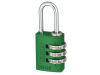 ABUS 145/20 20mm Aluminium Combination Padlock Green 46571 1