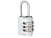 ABUS 145/20 20mm Aluminium Combination Padlock Silver 46574 1