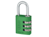 ABUS 145/30 30mm Aluminium Combination Padlock Green 46580 1