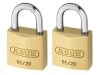 ABUS 65/20 20mm Brass Padlock Twin Pack Carded 1