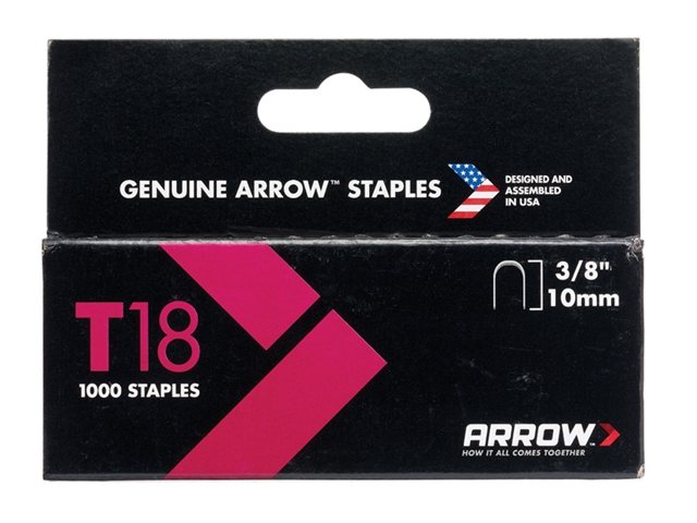 Arrow T18 Staples 10mm (3/8in) Box 5000 1
