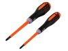 Bahco Insulated ERGO™ Combi Screwdriver Twin Pack PZ1/SL5 & PZ2/SL6 3