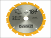 DEWALT Trim Saw Blade 165 x 20mm x 16T Fast Rip 1