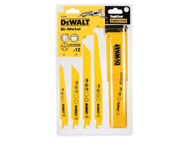 DEWALT Sabre Blade Set 12 Piece in Case 1