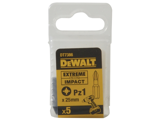 DEWALT DT7386 Impact Screwdriver Bit PZ1 25mm Pack of 5 2