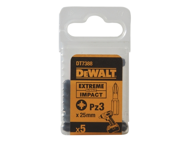 DEWALT DT7388 Impact Screwdriver Bit PZ3 25mm Pack of 5 2