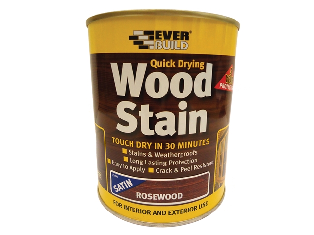 Everbuild Quick Dry Wood Stain Satin Rosewood 750ml 1