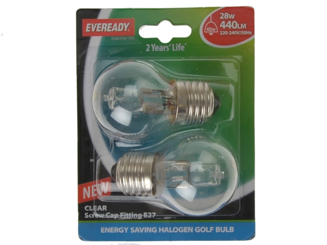 Eveready Lighting G45 ECO Halogen Bulb 28 Watt (36 Watt) ES/E27 Edison Screw Card 2 2