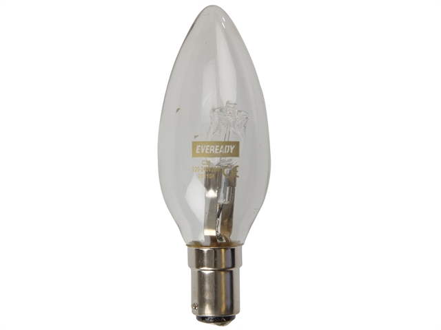 Eveready Lighting Candle ECO Halogen 42 Watt (54 Watt) SBC/B15 Small Bayonet Cap Card of 2 1