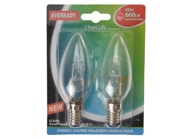 Candle ECO Halogen 42 Watt (54 Watt) SES/E14 Small Edison Screw Card of 2 2