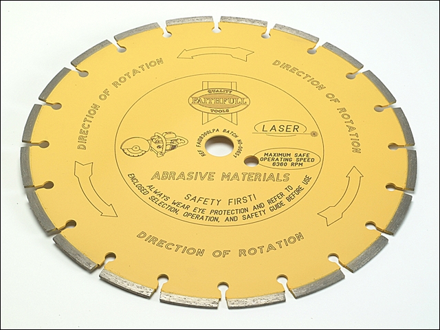 Faithfull Diamond Blade Yellow Series Abrasive Materials 300mm x 22.2mm 1