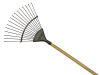 Faithfull Lawn Rake 16T Carbon Steel Ash Handle 2