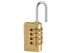 Faithfull Brass Combination Padlock 20mm 4