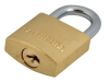 Faithfull Brass Padlock 25mm 3 Keys 3