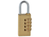 Faithfull Brass Combination Padlock 28mm 1