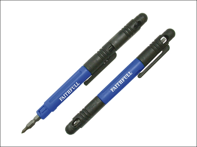 Faithfull Screwdriver Pen 4-In-1 Ph 0 00 Slotted 1.5 & 3mm 1