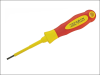 Faithfull VDE Screwdriver Soft Grip Parallel Slotted Tip 4.0 x 100mm 1