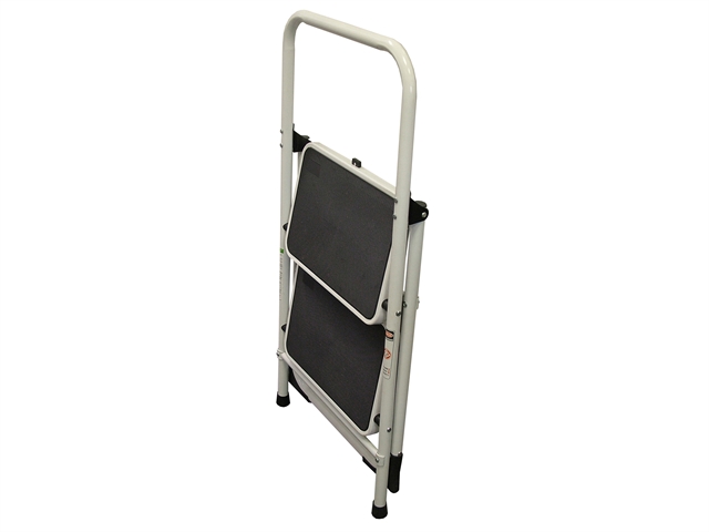 Faithfull Folding Steel 2-Step Ladder with Guard Rail 2