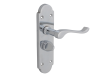 Forge Backplate Handle Privacy - Gable Chrome Finish 1
