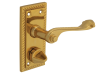 Forge Backplate Handle Privacy - Georgian Brass 104mm 1