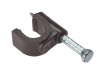 Forgefix Cable Clip Round Coax Brown 6-7mm Box 100 1
