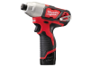 Milwaukee M12 BID-202C Sub Compact 1/4in Impact Driver 12 Volt 2 x 2.0Ah Li-Ion 12V 2