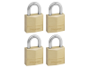 Master Lock Solid Brass 20mm Padlock 3 Pin - Keyed Alike x 4 1