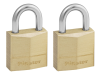 Master Lock Solid Brass 20mm Padlock 3 Pin - Keyed Alike x 2 1