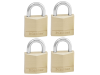 Master Lock Solid Brass 30mm Padlock 4 Pin - Keyed Alike x 4 1