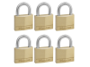 Master Lock Solid Brass 40mm Padlock 4 Pin - Keyed Alike x 6 1