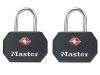 Master Lock Aluminium 30mm Padlocks Black ABS Cover x 2 -Keyed Alike 1
