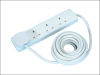 Masterplug Extension Lead 240 Volt 4 Gang 13 Amp White 5 Metre 240V 1