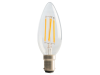 Masterplug LED Candle Clear Filament Bulb B15 Non-Dimmable 470 Lumen 4 Watt 2700K 1