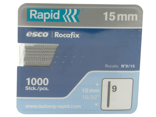 Rapid 9/15mm Headless Pins Pack 1000 1