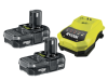 Ryobi RBC 18LL One+ Batteries & Charger 18 Volt 2 x 1.3Ah Li-Ion 18V 1