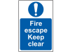 Scan Fire Escape Keep Clear - PVC 200 x 300mm 1