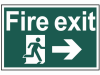 Scan Fire Exit Running Man Arrow Right - PVC 300 x 200mm 1