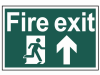 Scan Fire Exit Running Man Arrow Up - PVC 300 x 200mm 1
