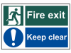 Scan Fire Exit Keep Clear - PVC 300 x 200mm 1