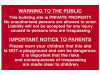 Scan Building Site Warning To Public And Parents - PVC 600 x 400mm 1