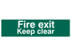 Scan Fire Exit Keep Clear text Only - PVC 200 x 50mm 1