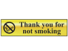 Scan Thank You For Not Smoking - Polished Brass Effect 200 x 50mm 1