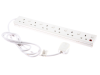 SMJ Extension Lead 240 Volt 6 Way 13A Switched Neon 2 Metre 240V 1